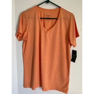 Womens XL extra large short sleeve v-neck moisture wick t-shirt yoga New w tags